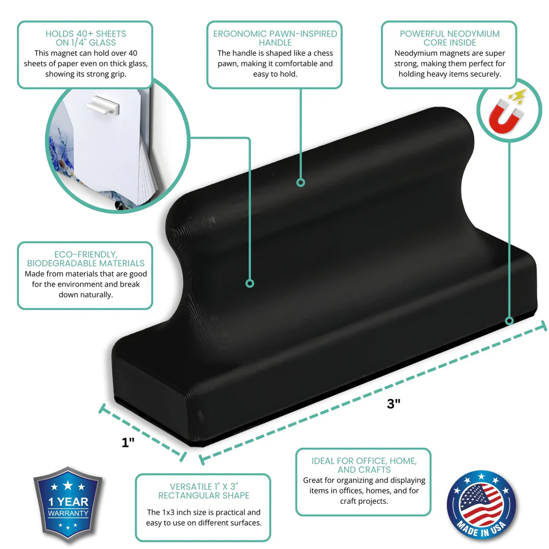 Glassboard Studio - Mega Pawn Magnet - Black