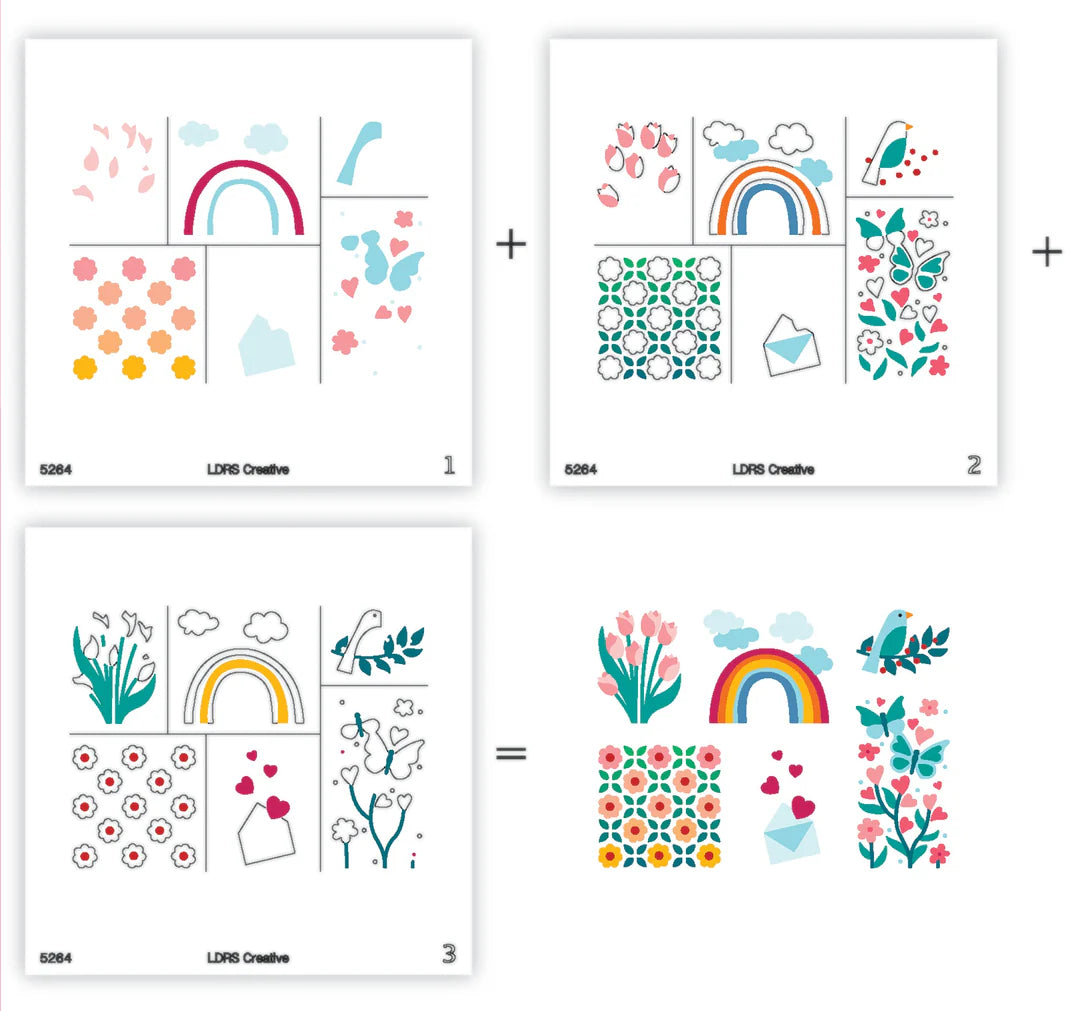 LDRS - Postage Collage - All Occasions Stencil Set