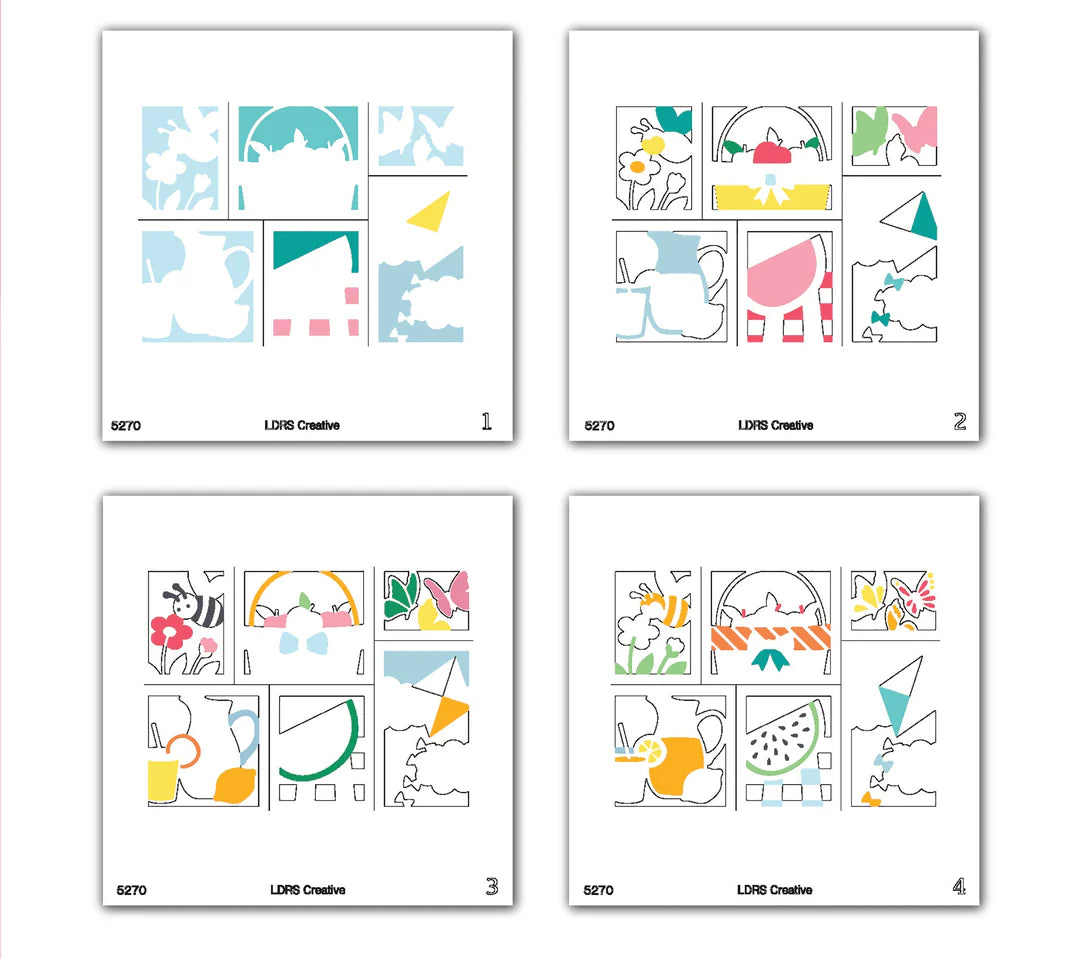LDRS - Postage Collage - Picnic Days Layering Stencils