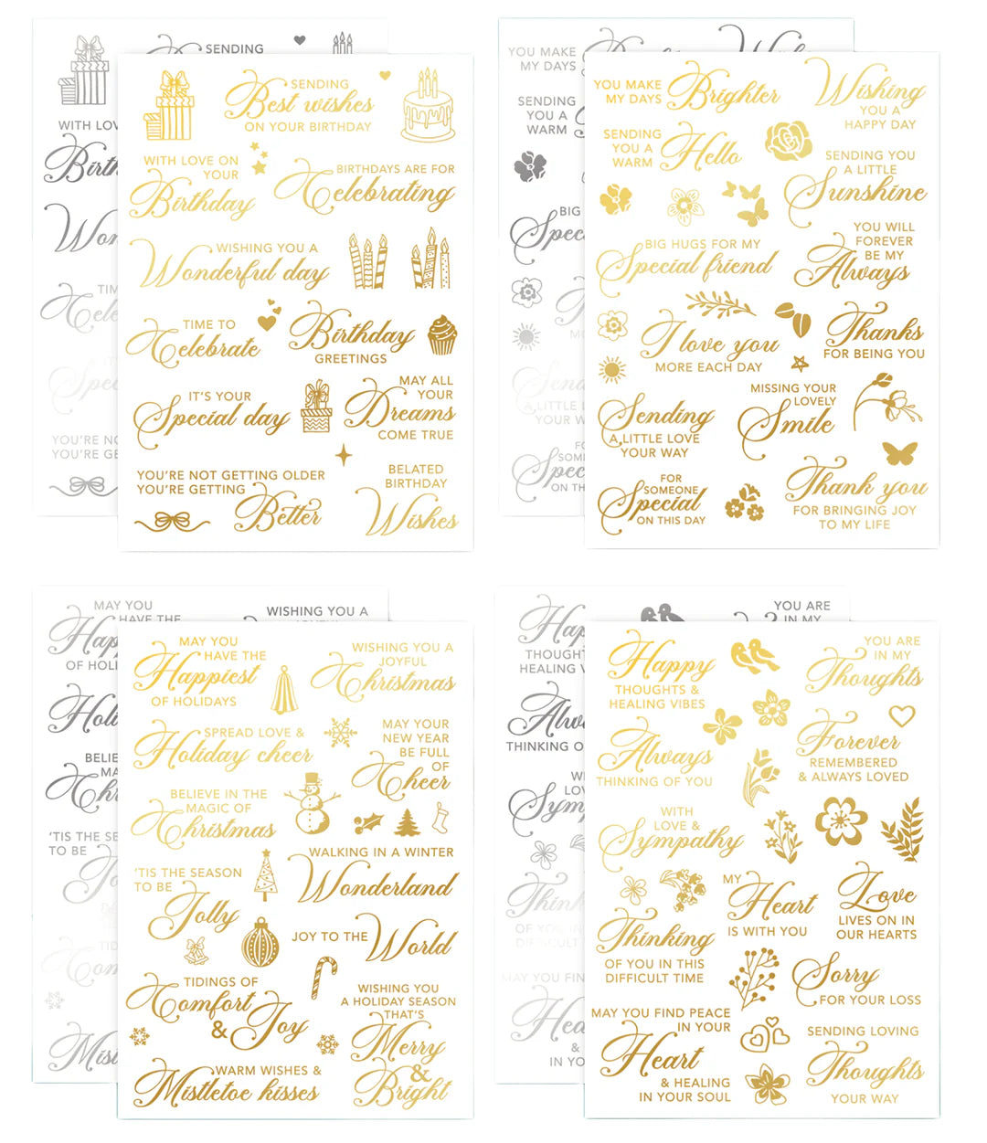 LDRS - Sentimental Rub-On Transfers Bundle II - Gold & Silver Foil