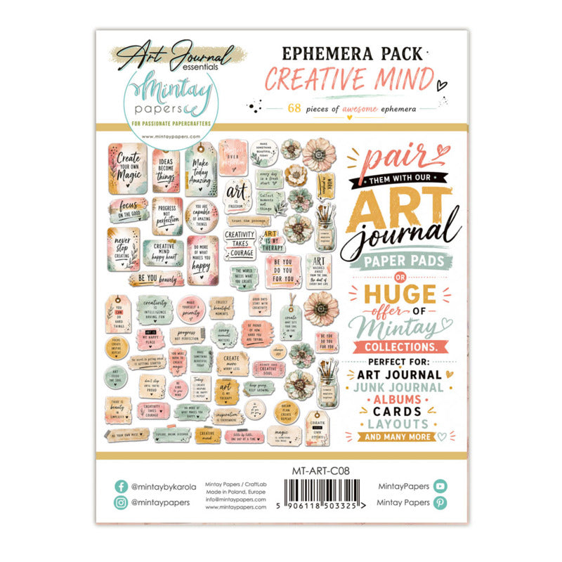 Mintay - Art Journal Essentials Ephemera - Creative Mind