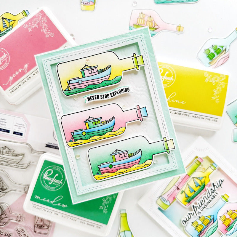 Pinkfresh - Message In a Bottle - Stamp, Die & Stencil Bundle