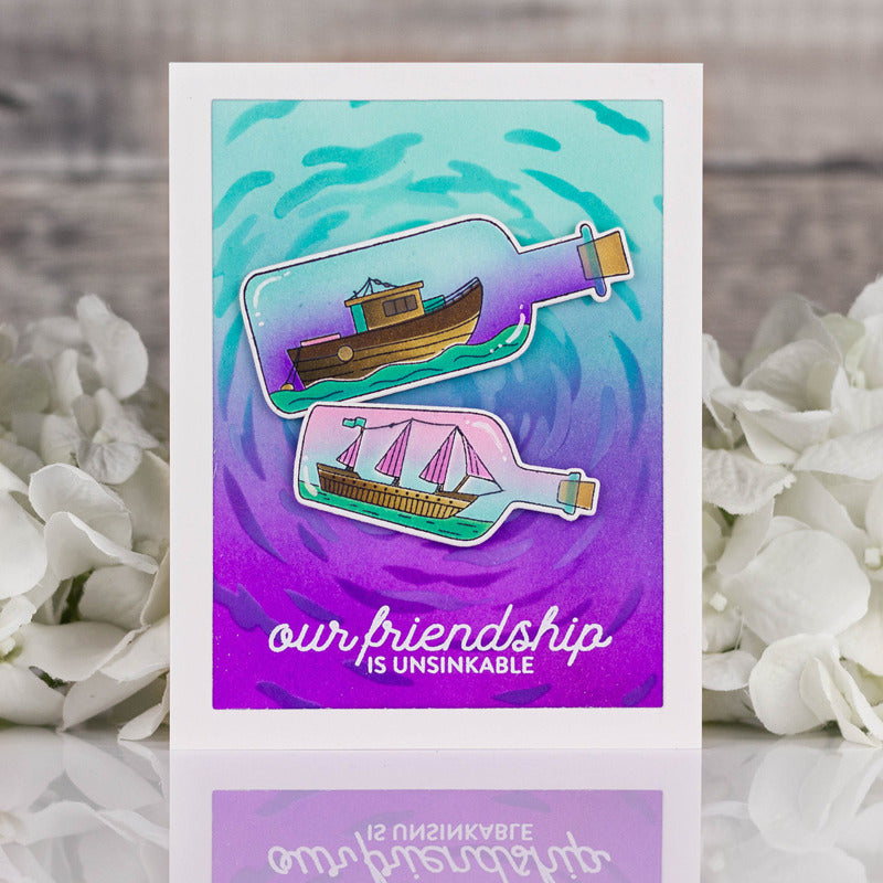 Pinkfresh - Message In a Bottle - Stamp, Die & Stencil Bundle