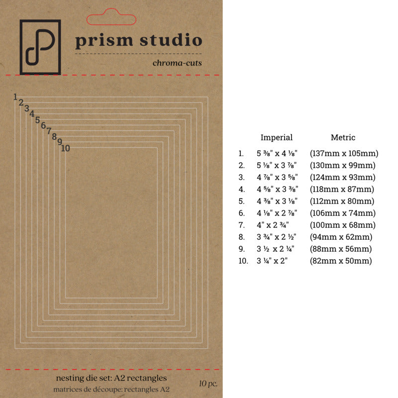 Prism Studio - Nesting A2 Rectangles Die Set
