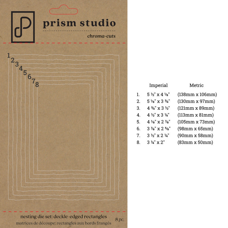 Prism Studio - Nesting Deckle-Edged Rectangles Die Set