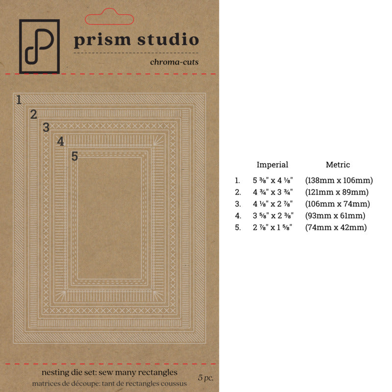 Prism Studio - Sew-Many Stitched Rectangles Die Set