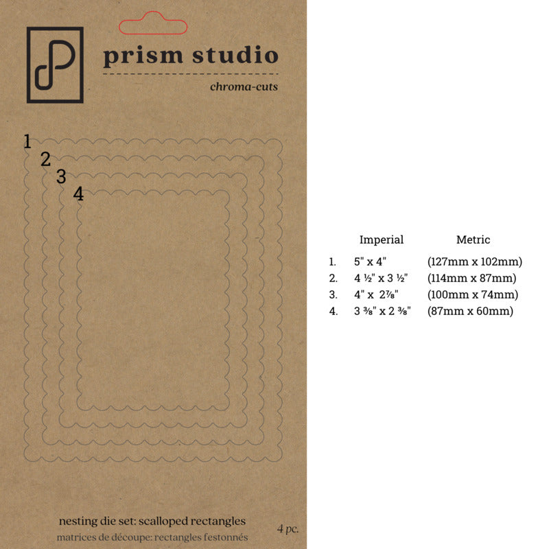 Prism Studio - Nesting Scalloped Rectangles Die Set
