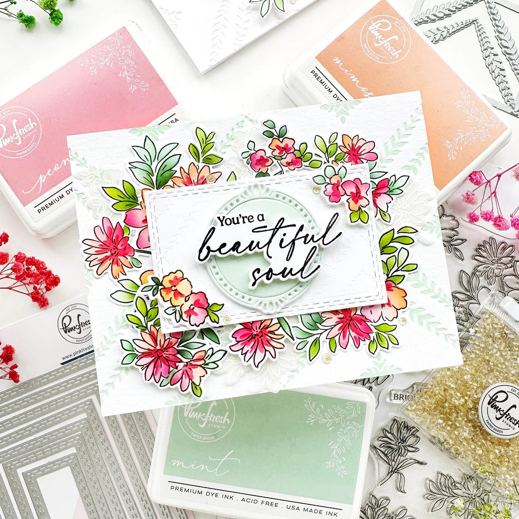 Pinkfresh - Leafy Lattice Press Plate & Die Bundle