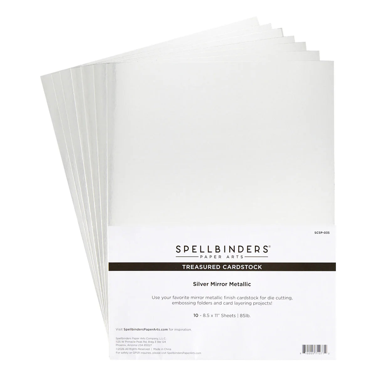 Spellbinders - Treasured Cardstock - Silver Mirror Metallic