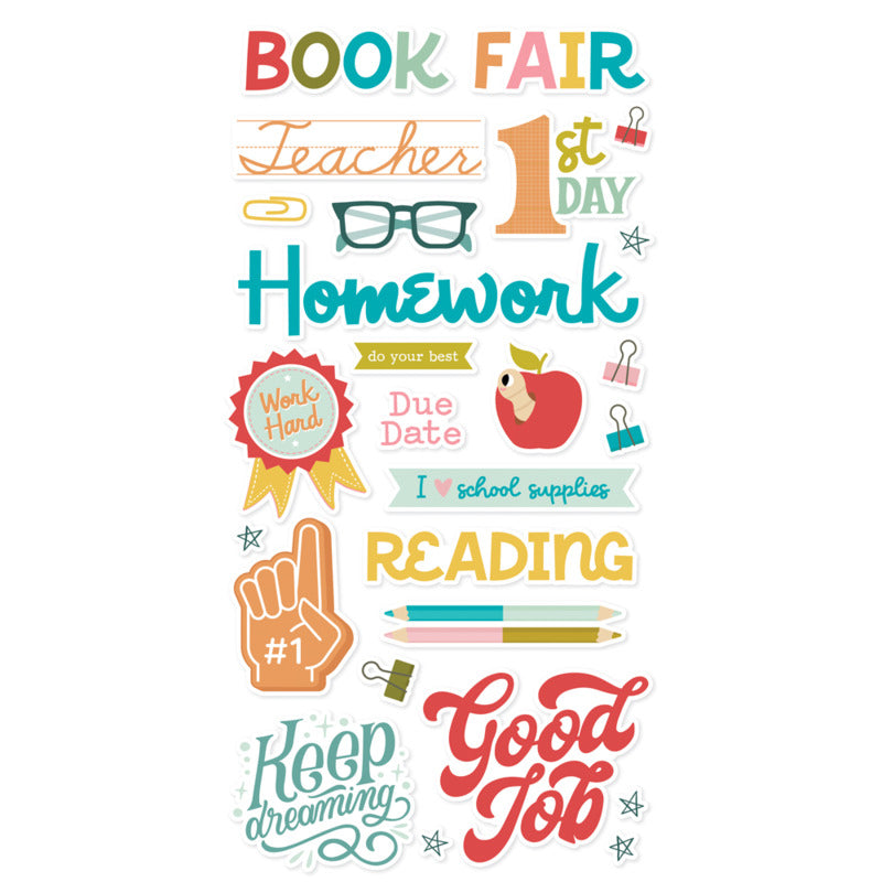Simple Stories - Book Fair - Foam Stickers