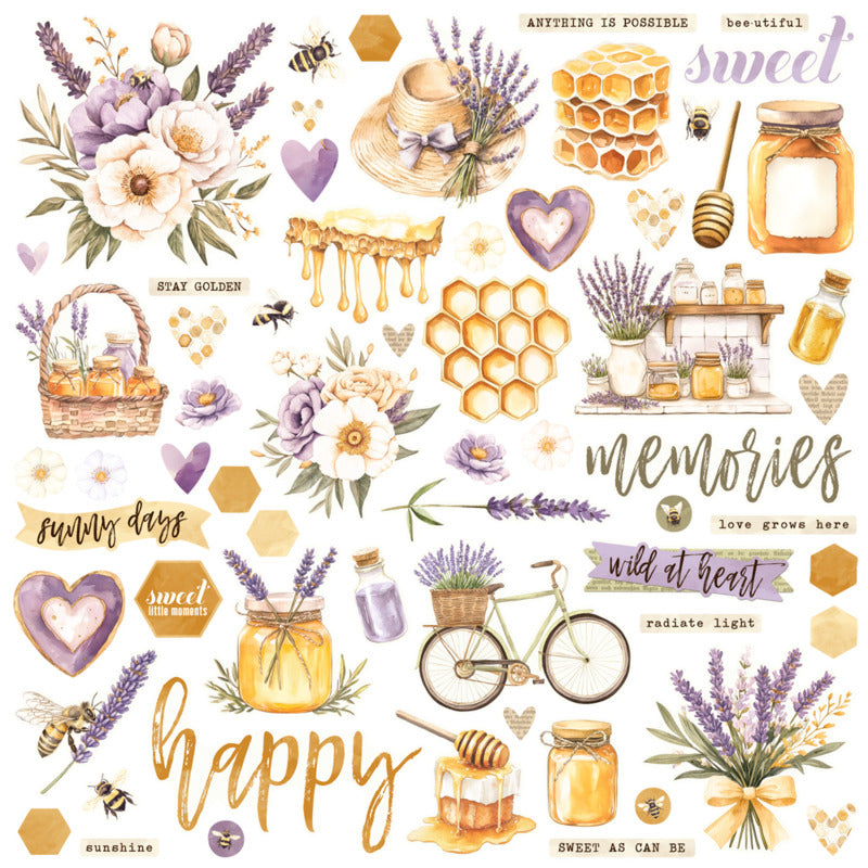 Simple Stories - Simple Vintage Lavender Fields - Chipboard Pieces