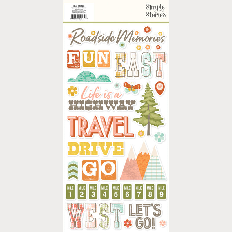 Simple Stories - Open Road - Foam Stickers