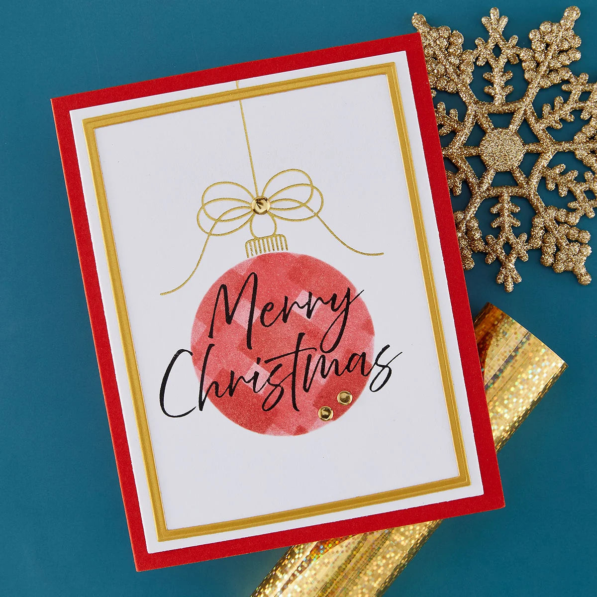 Spellbinders - Tied with Cheer Press + Foil Plate & Stencil Bundle