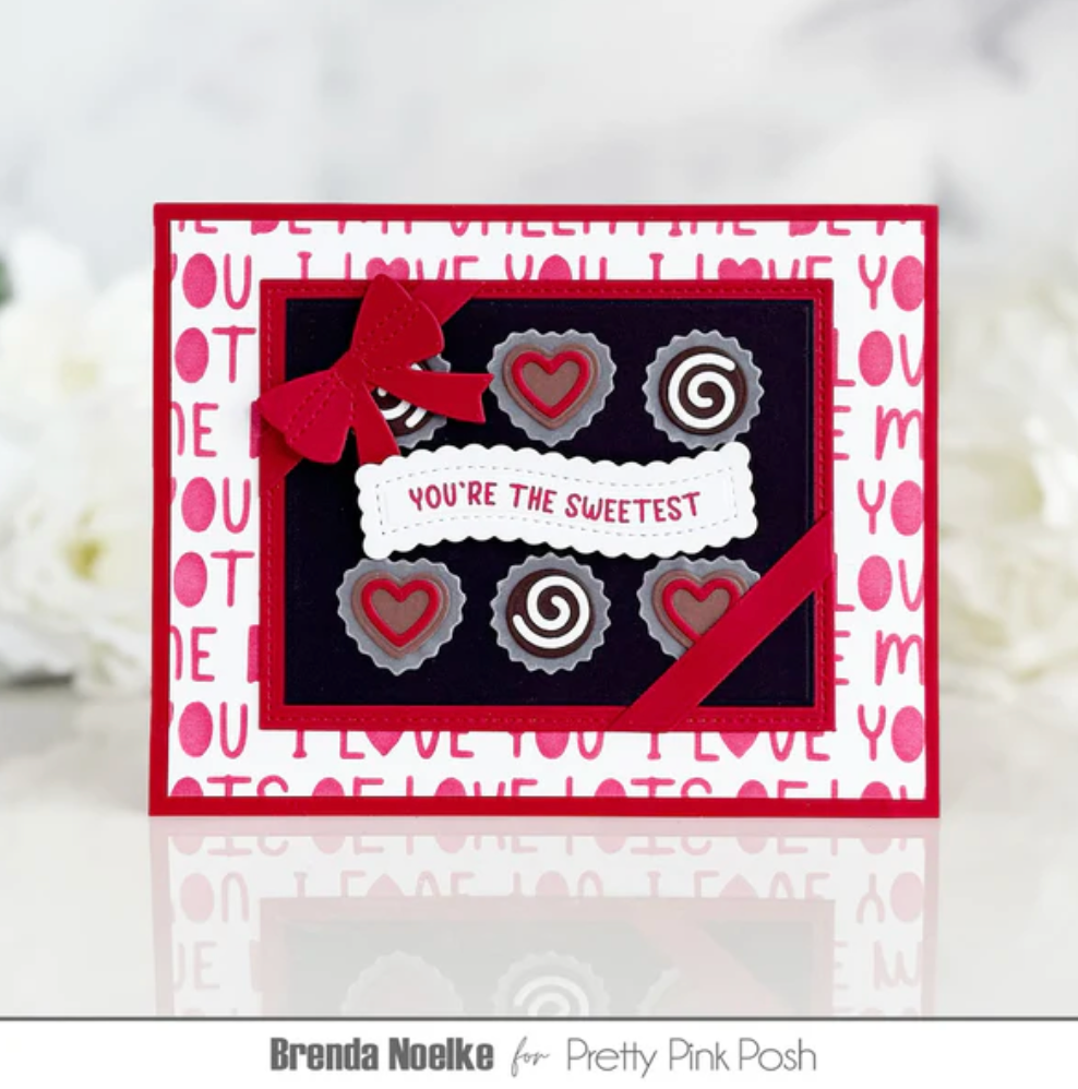 Pretty Pink Posh - Valentine Banner Greetings Stamp & Die Bundle