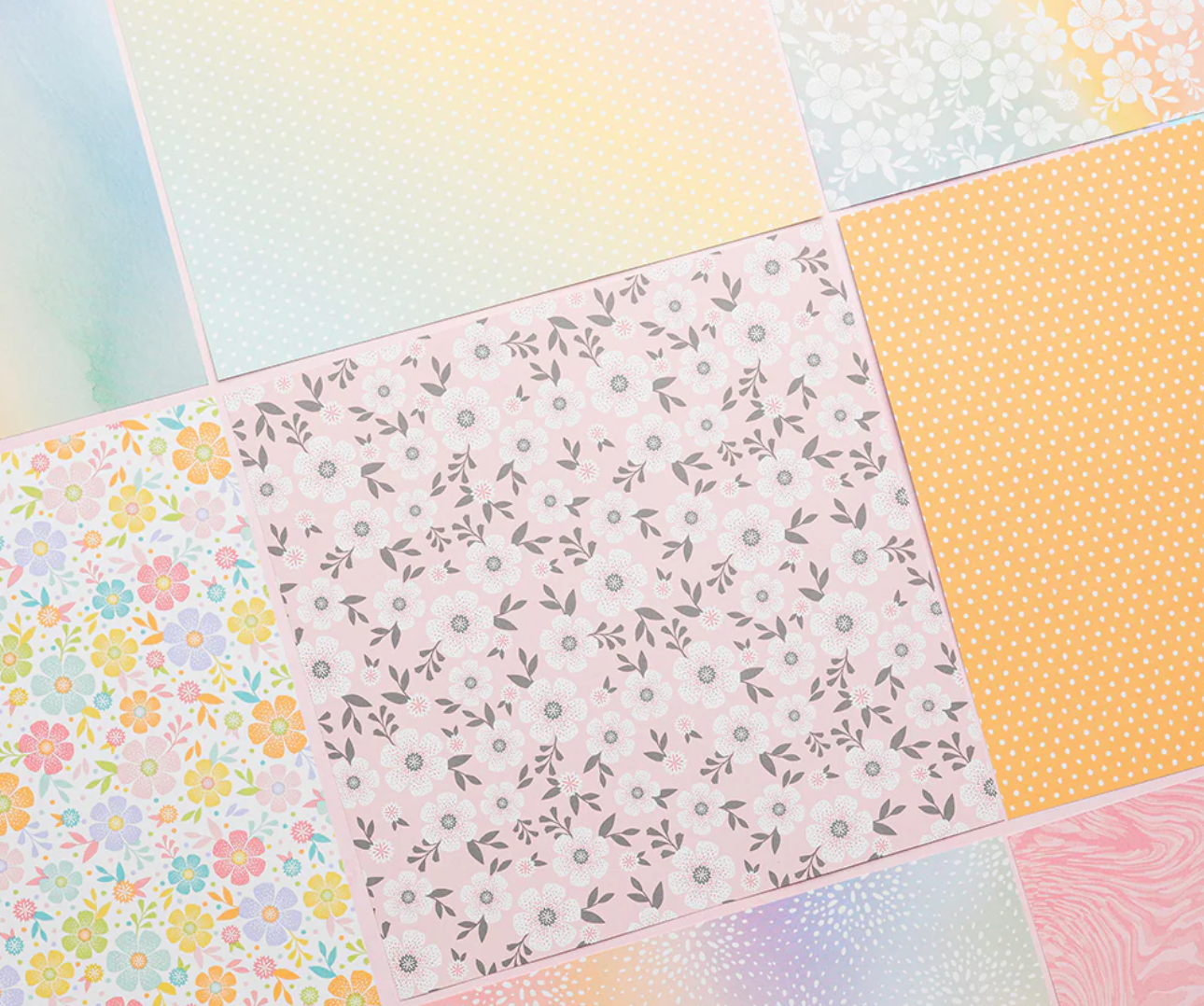 Chloe's Creative - Printed Vellum - Pastel Rainbow Delight