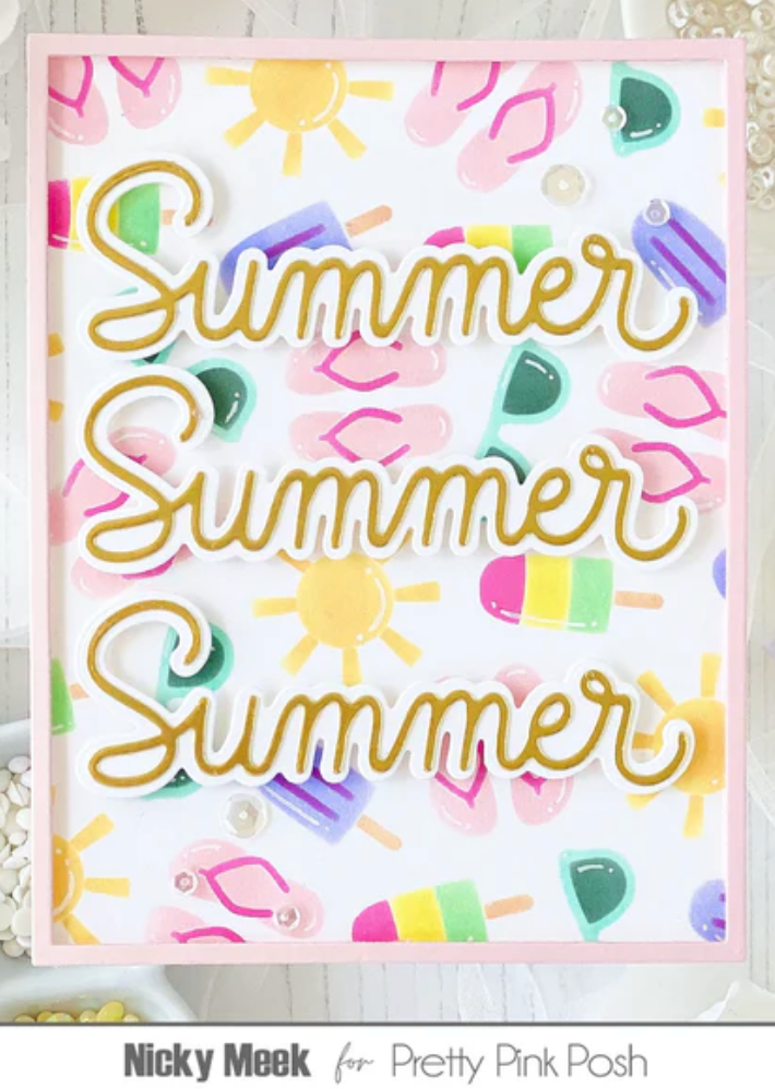 Pretty Pink Posh - Layered Summer Fun Stencil Set