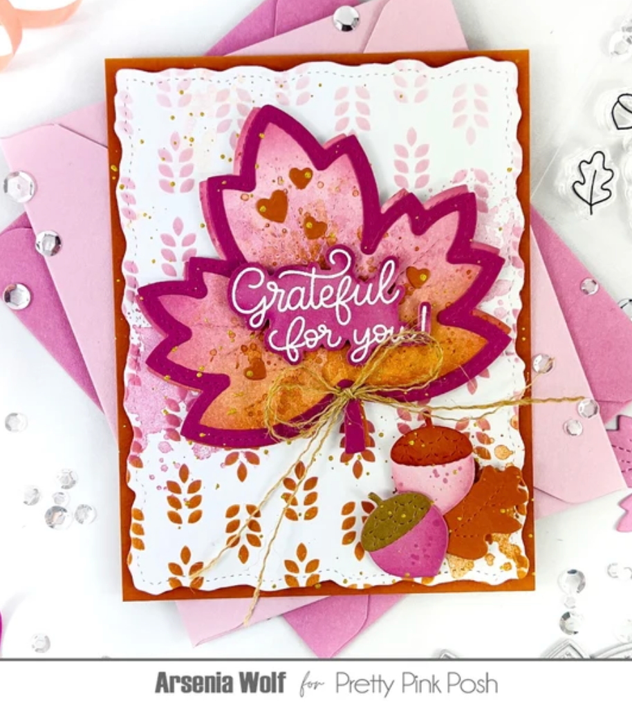 Pretty Pink Posh - Wide Leaf Shaker Die Set