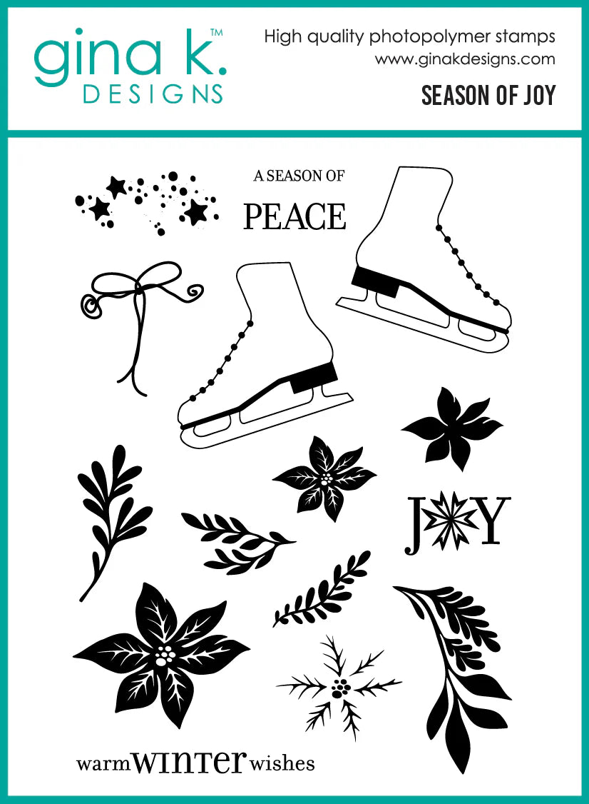 Gina K. - Season of Joy Stamp, Die & Stencil Bundle