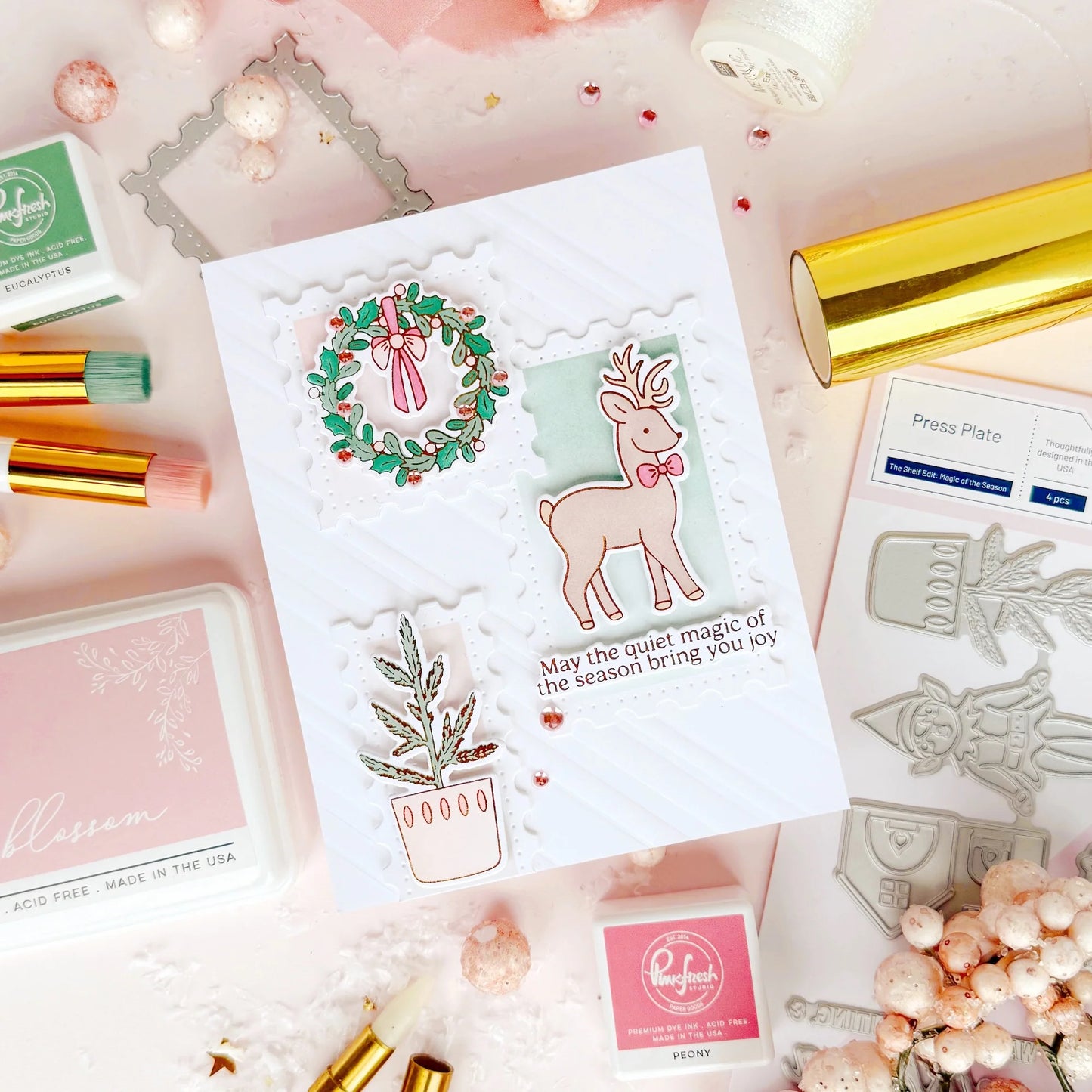 Pinkfresh - The Shelf Edit: Magic of the Season Press Plate, Die & Stencil Bundle