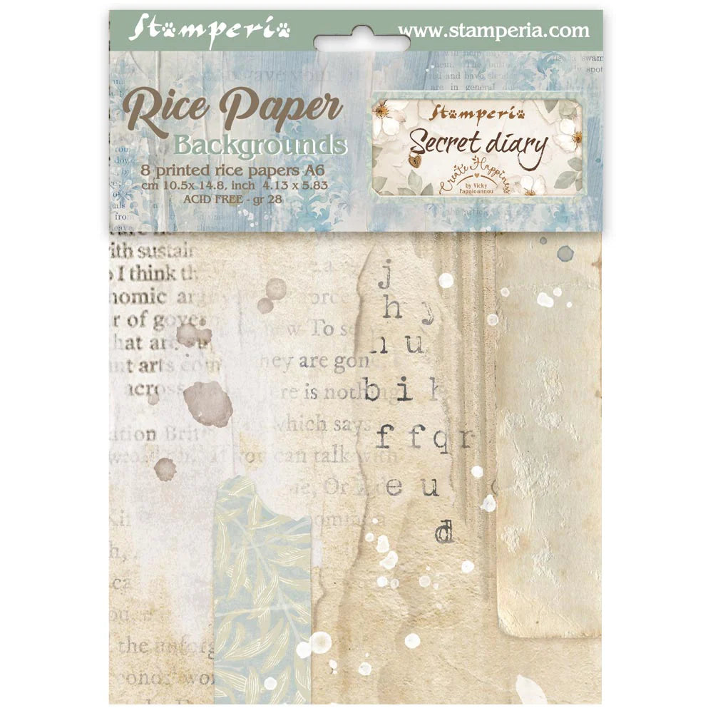 Stamperia - Secret Diary - Rice Paper Backgrounds