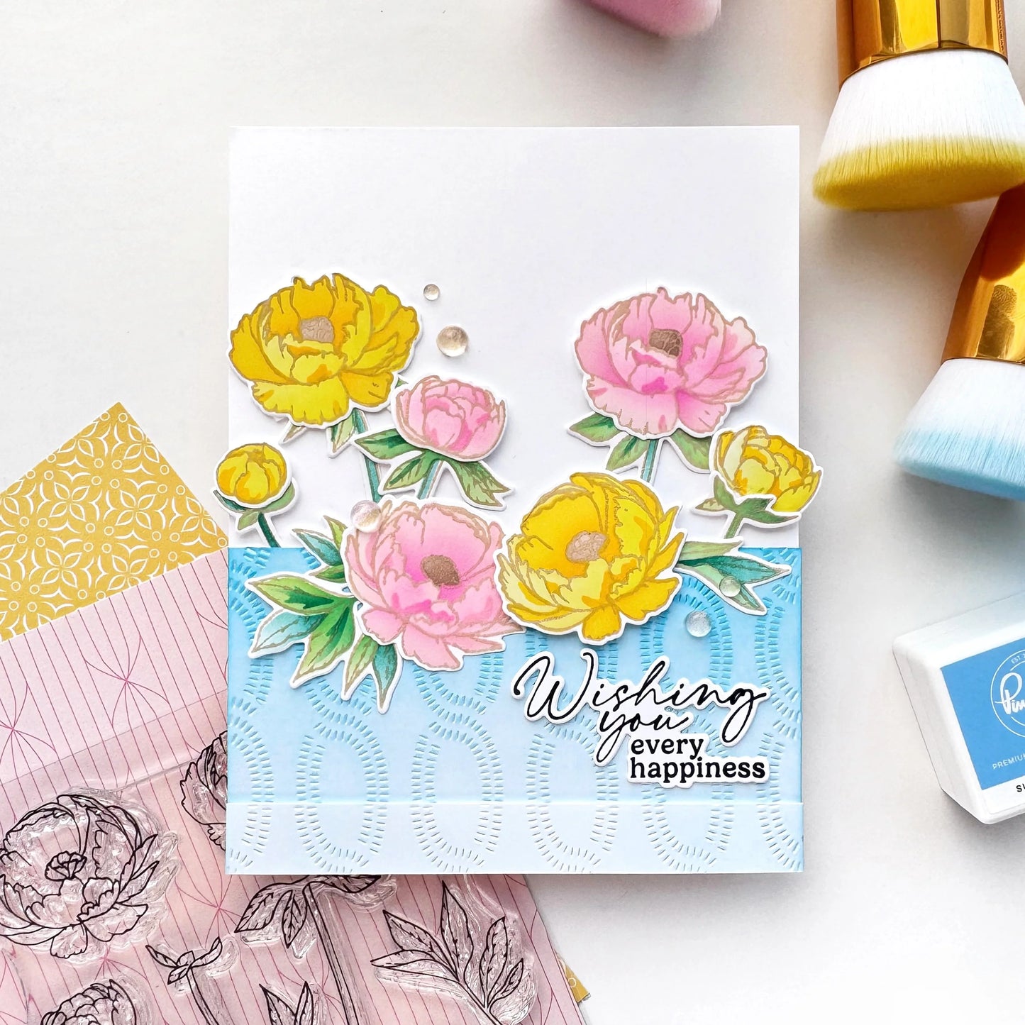 Pinkfresh - Blushing Blooms - Stamp, Die & Stencil Bundle