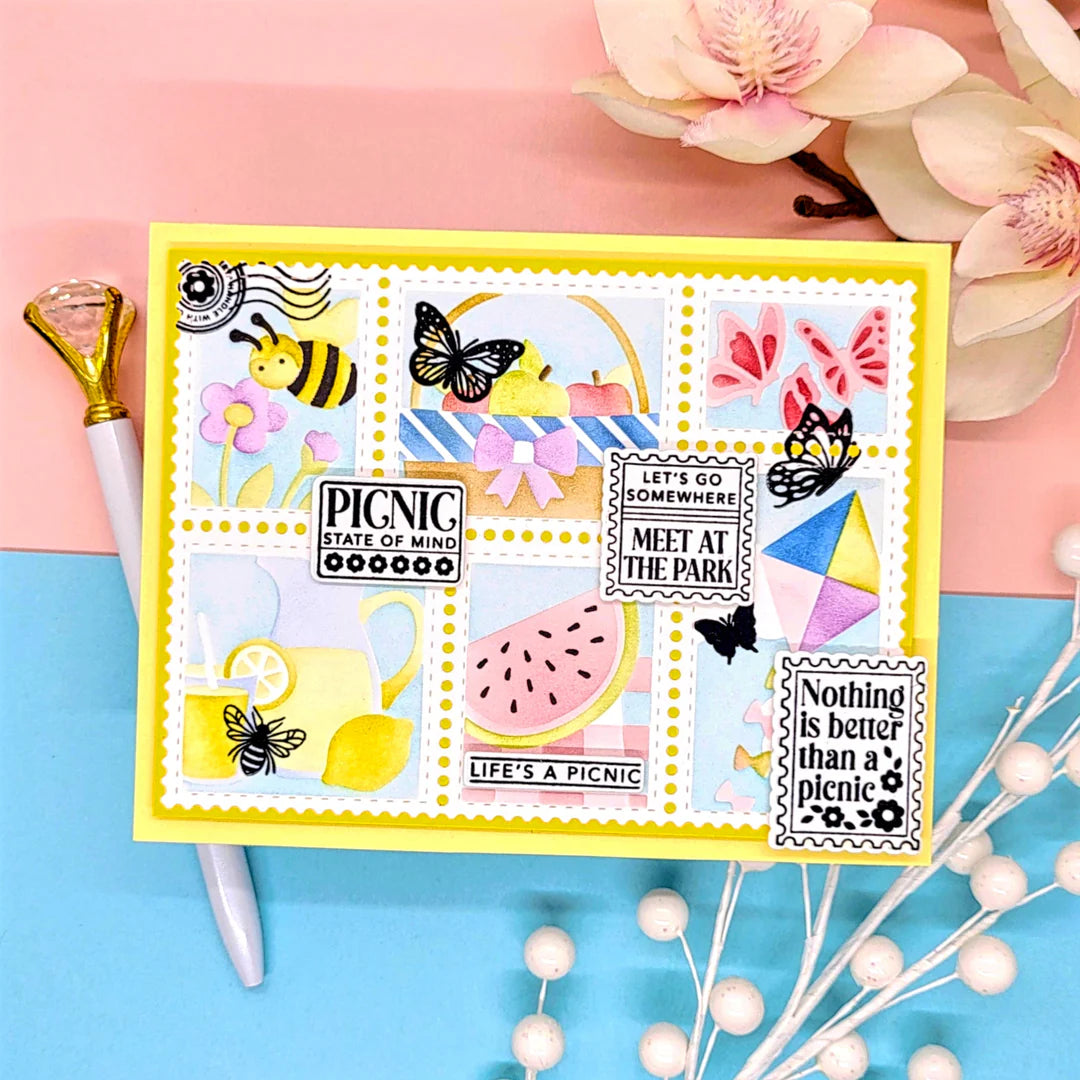 LDRS - Postage Collage - Picnic Days Layering Stencils