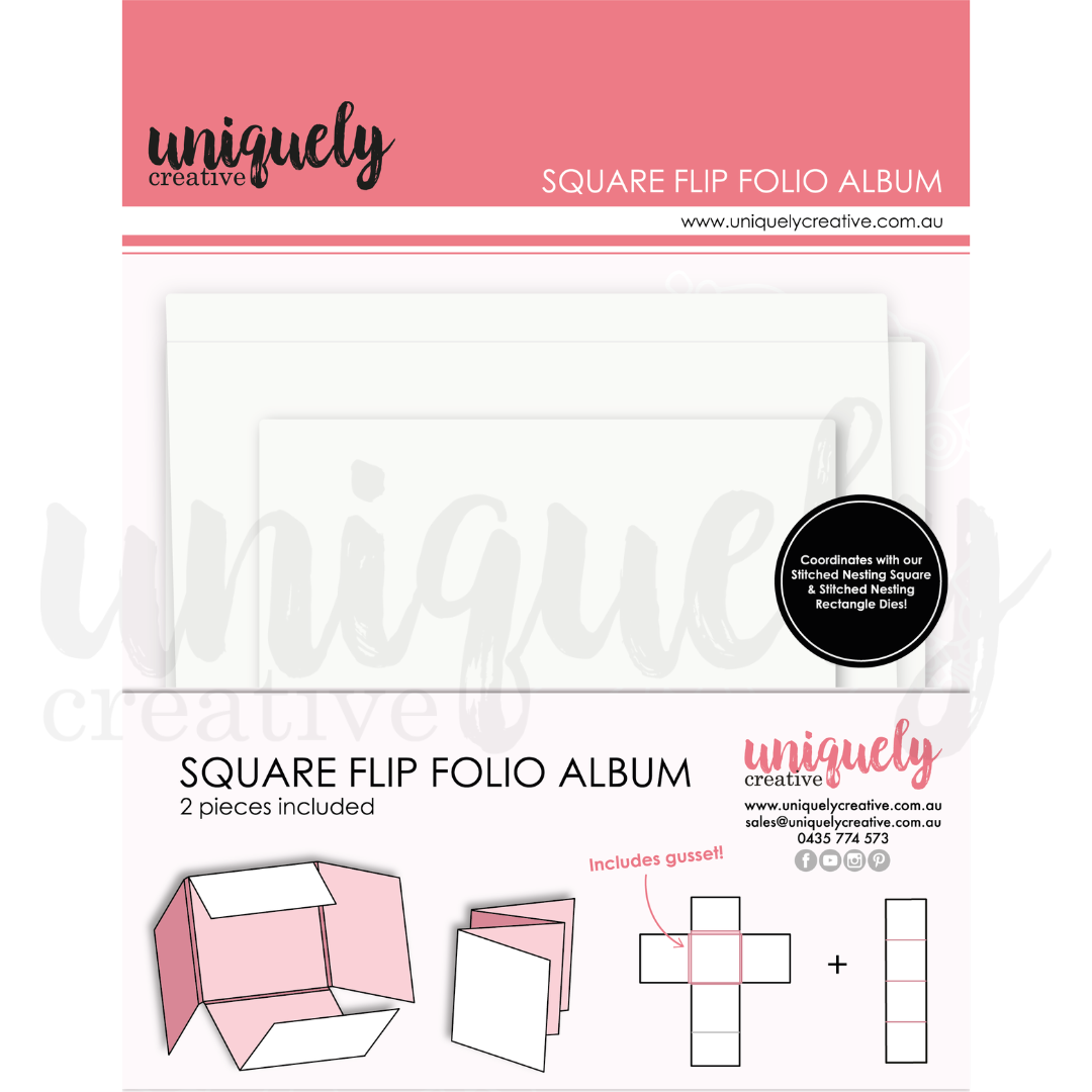 Uniquely Creative - Square Flip Folio - White