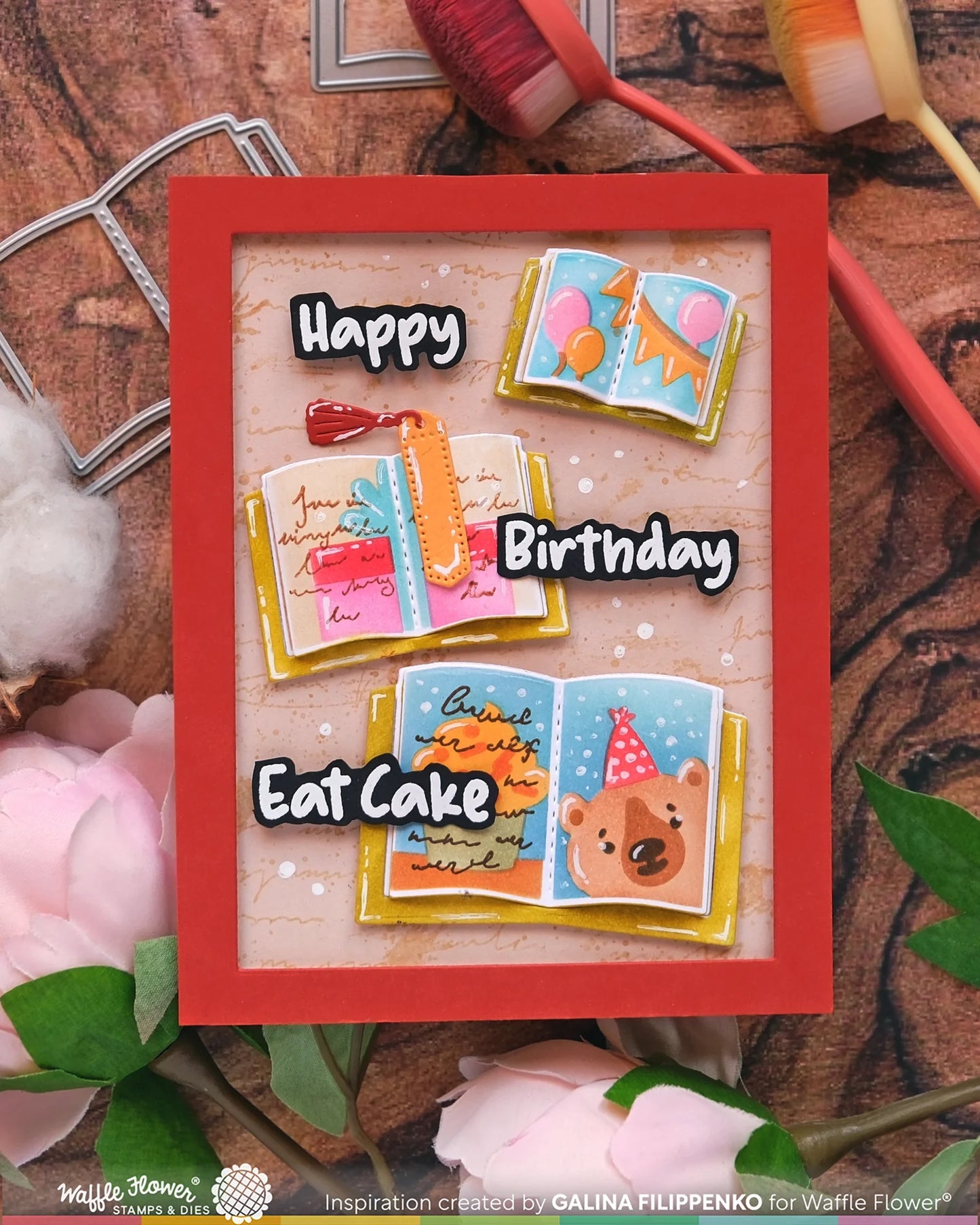Waffle Flower - Open Book Trio - Die Set