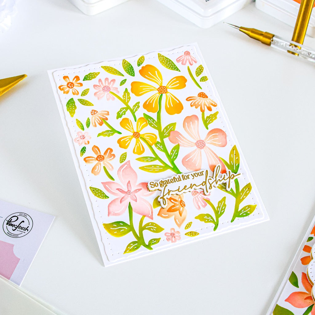 Pinkfresh - Wildflower Notes Stencil Set