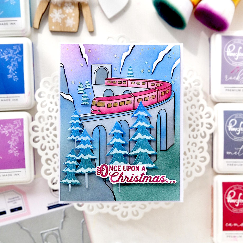 Pinkfresh - Holiday Express Press Plate, Die & Stencil Bundle