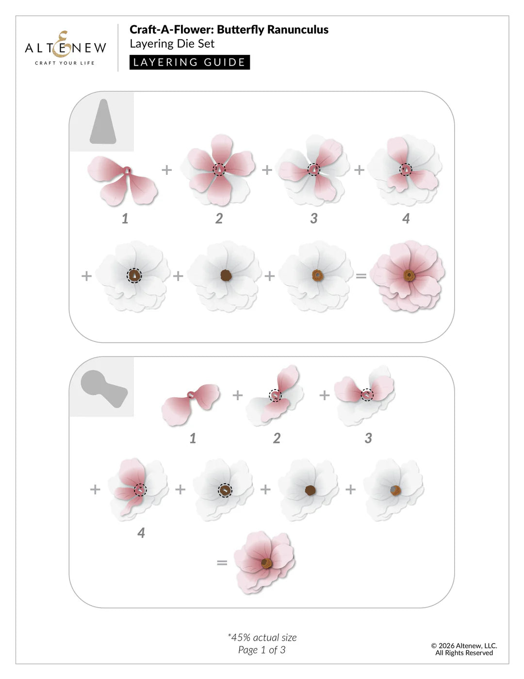 Altenew - Craft-A-Flower: Butterfly Ranunculus Layering Die Set