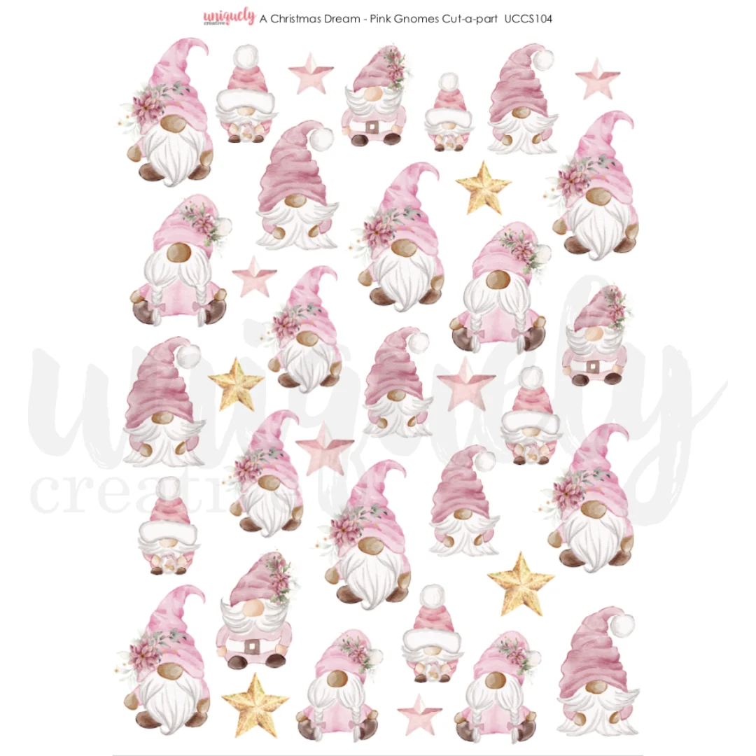 Uniquely Creative - A Christmas Dream Pink Gnomes Cut-a-Part