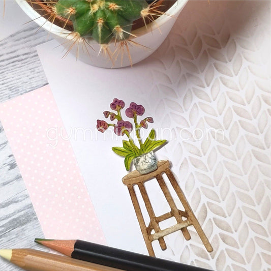 Gummiapan - Orchids In A Pot Die Set