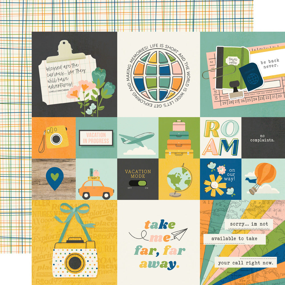 Simple Stories - Happy Travels - Cardstock: 2x2/4x4 Elements