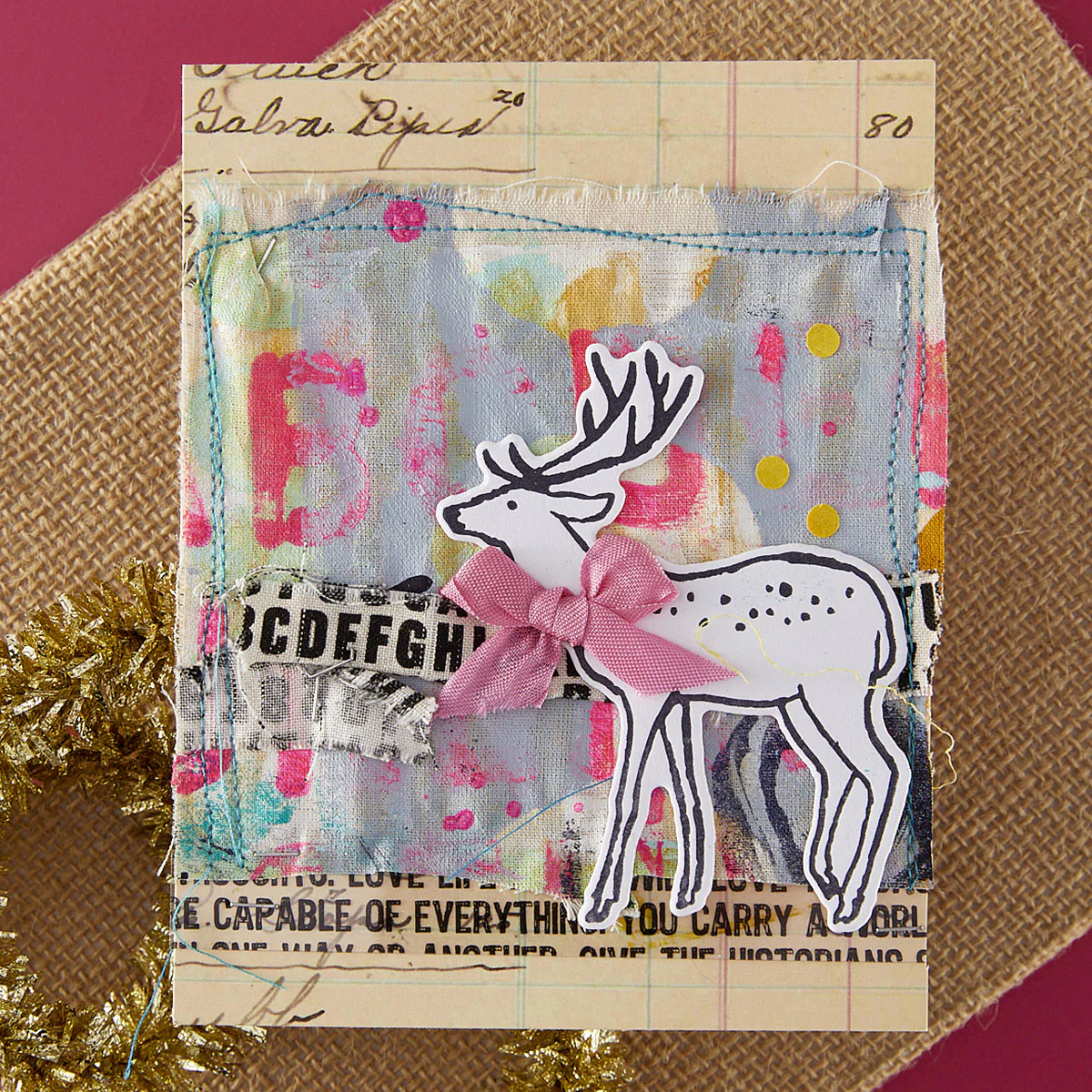 Spellbinders - BetterPress - Cheer and Good Tidings Deer Registration Press Plate & Die Bundle by Dina Wakley