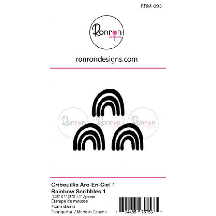 RonRon Designs - Foam Stamp - Medium Rainbow Scribbles 1