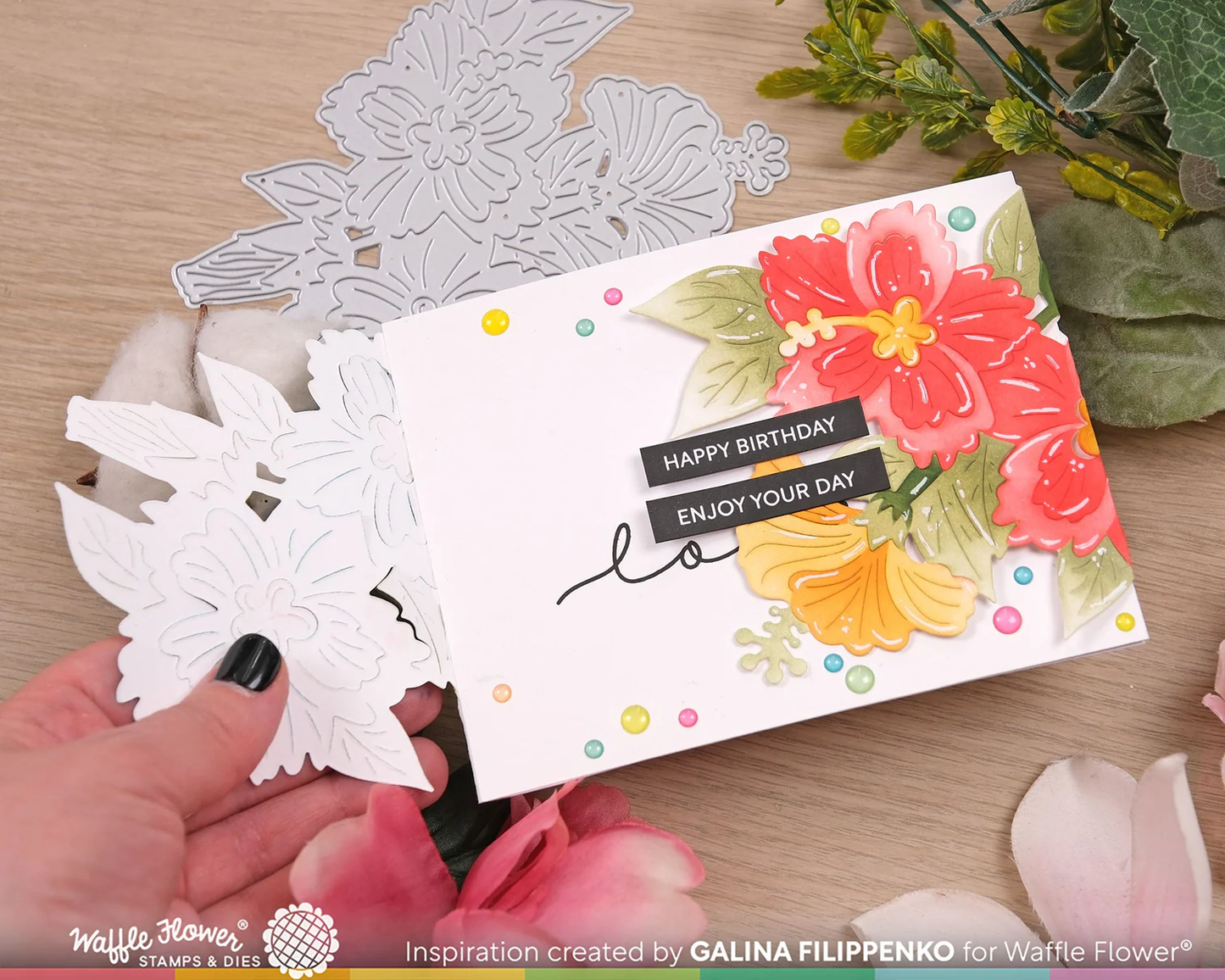 Waffle Flower - Hibiscus Cluster Stencil Set