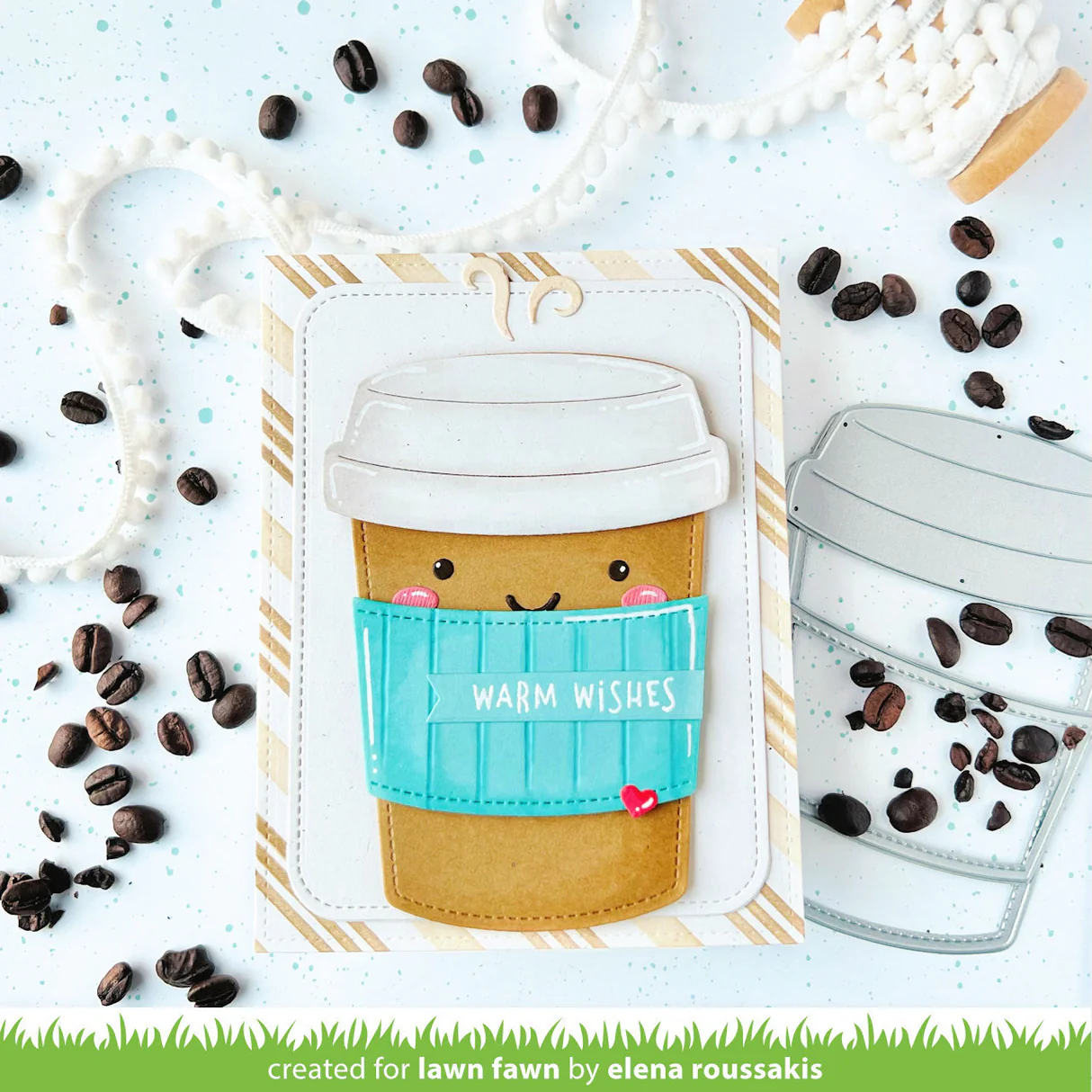 Lawn Fawn - Coffee Cup Gift Card Holder Die Set