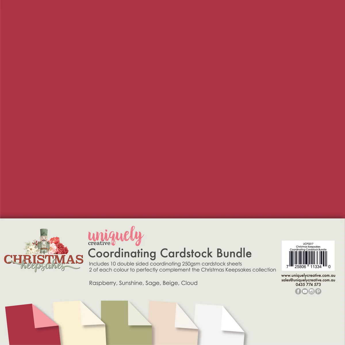 Uniquely Creative - Christmas Keepsake - Solid Coordinating Cardstock Bundle