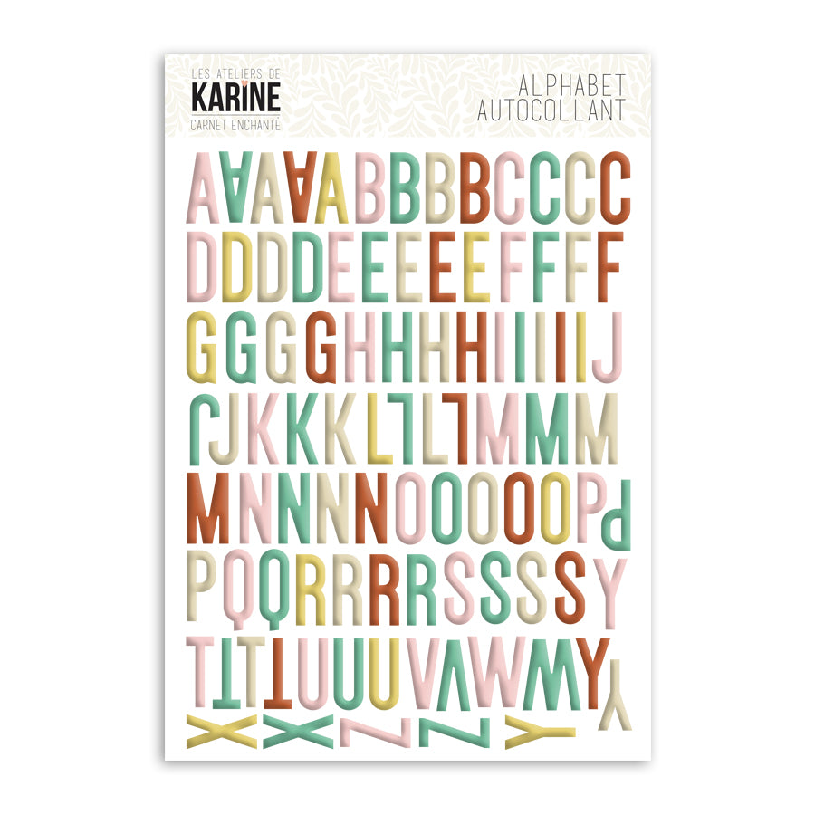Les Ateliers de Karine - Carnet Enchante - Multicolor Alphabet Stickers