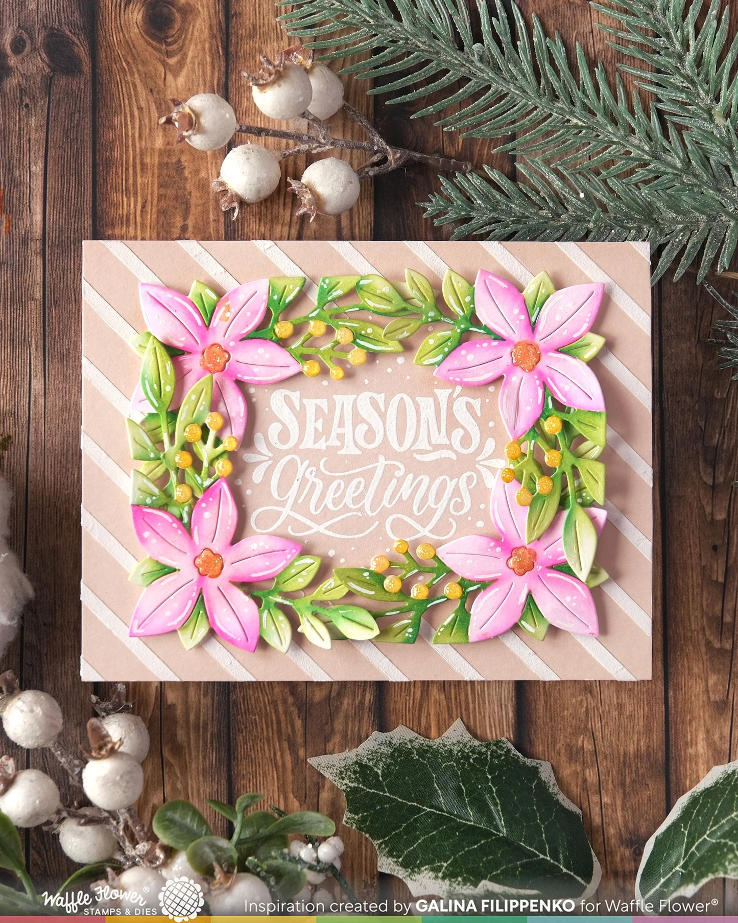 ***PRE-ORDER*** Waffle Flower - Poinsettia Frame Coloring Stencil