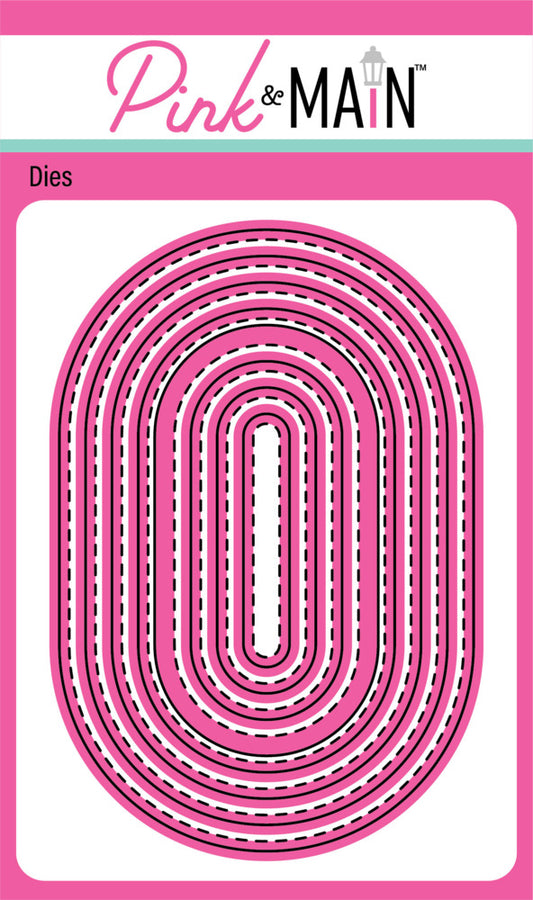 Pink & Main - Stitched Oblong Oval Die Set
