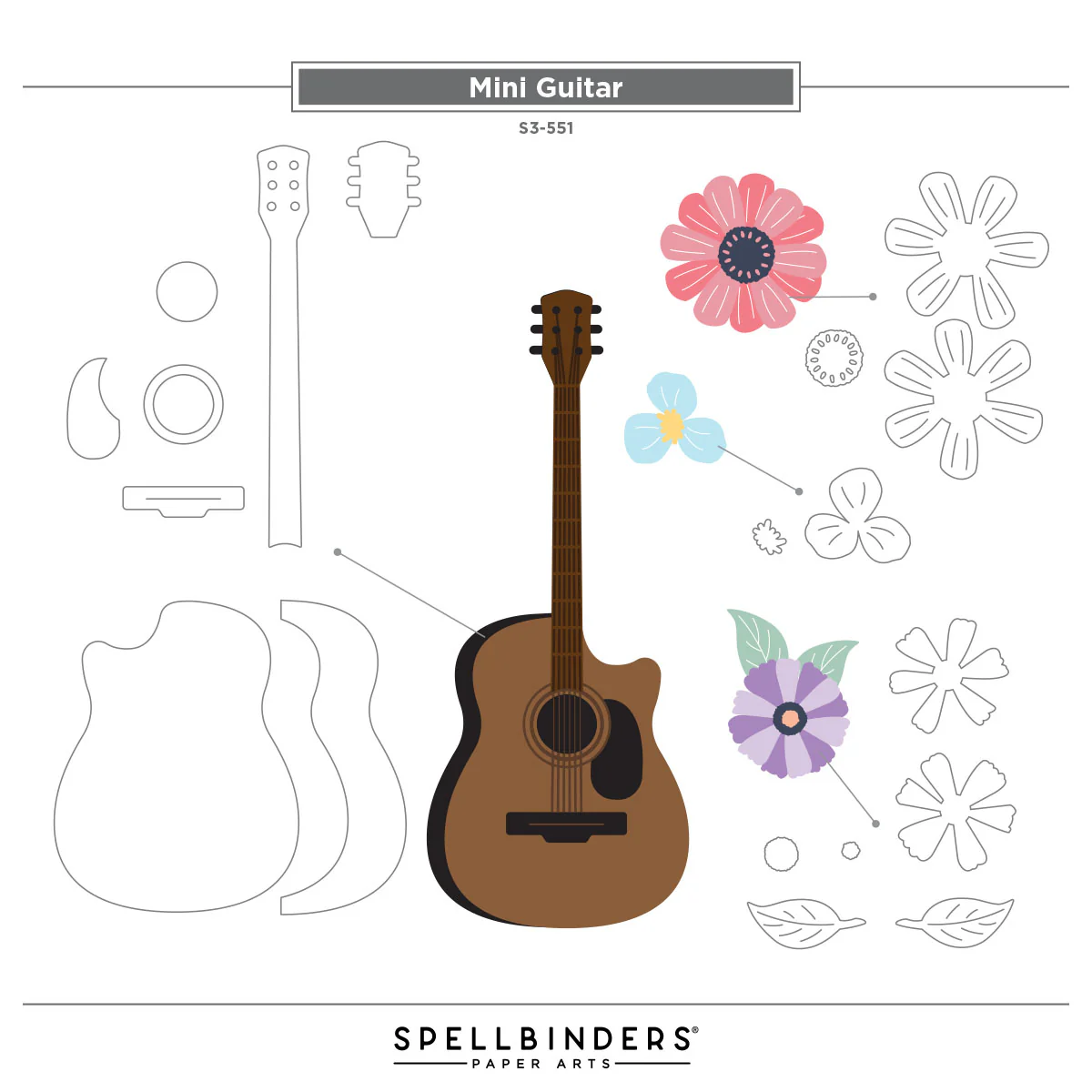 Spellbinders - Mini Guitar Die Set