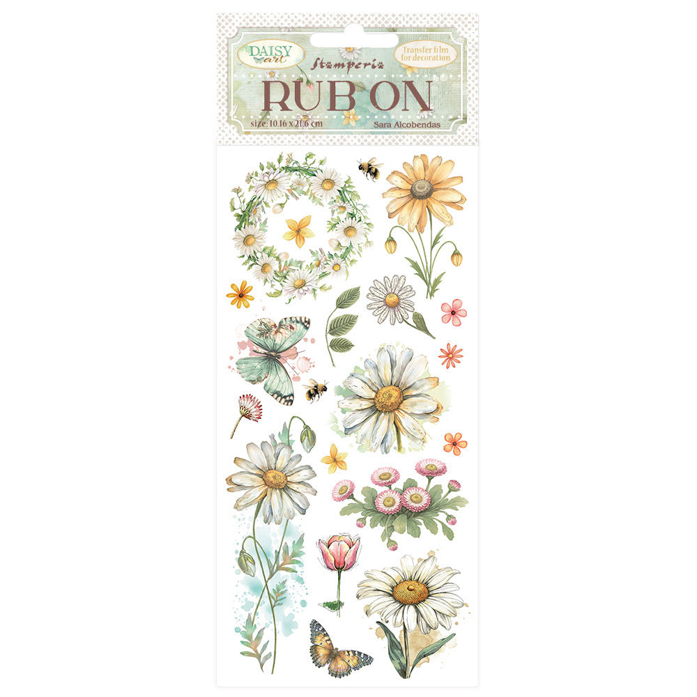 Stamperia - Daisy Art - Rub-on: Daisy and Butterfly