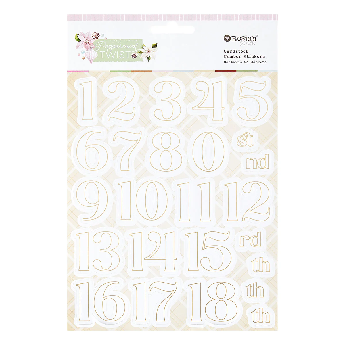 Rosie's Studio - Peppermint Twist - Cardstock Number Stickers