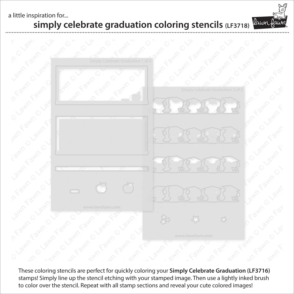 Lawn Fawn - Simply Celebrate Graduation Stamp/Die/Stencil Bundle