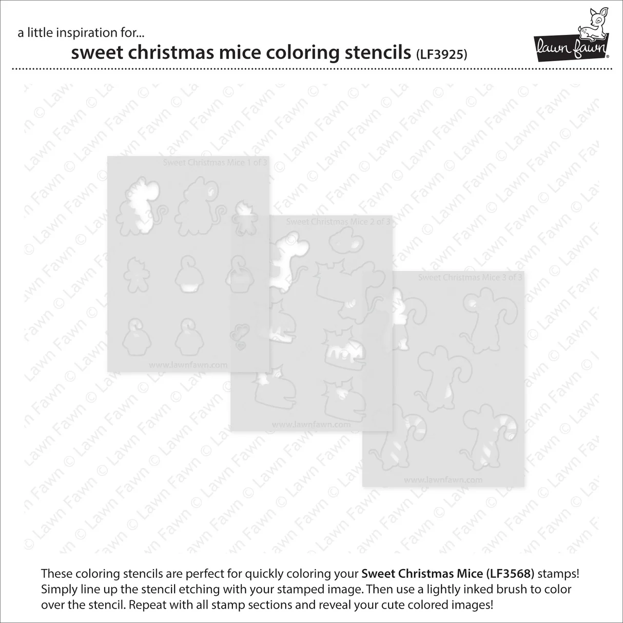 Lawn Fawn - Sweet Christmas Mice Stamp, Die and Stencil Bundle