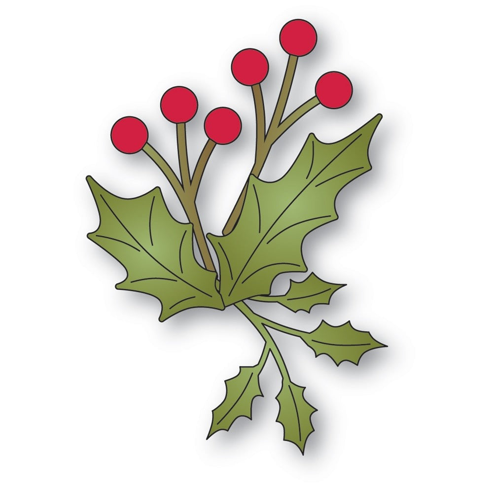 Memory Box - Forest Holly Sprig Die Set