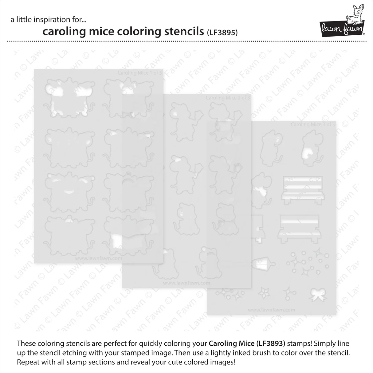 Lawn Fawn - Caroling Mice Stamp, Die and Stencil Bundle