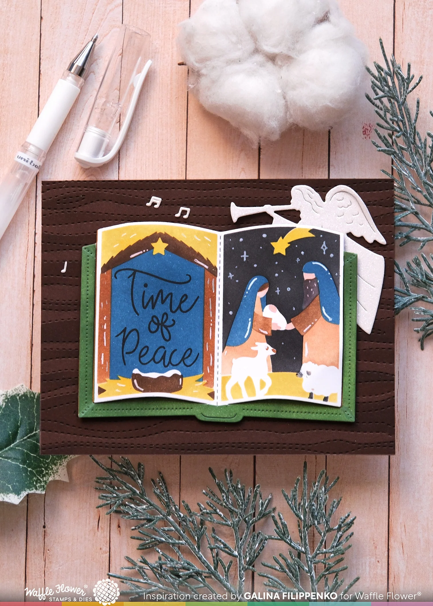 Waffle Flower - Open Book Nativity Stencil Set